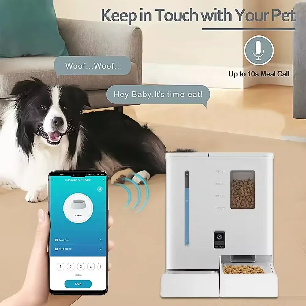 Automatic Pet Feeder and Water fountain  2 in 1 with smart camera