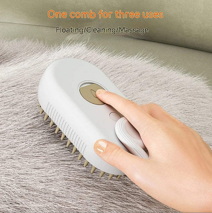 Pet Spray Grooming Brush – Anti-Flying Hair & Massage Comb