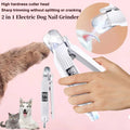 2 in 1 Electric Pet Nail Trimmer with LED Lights and Pet Nail Grinder Dog Nail for Small Medium Large Dogs/Cats
