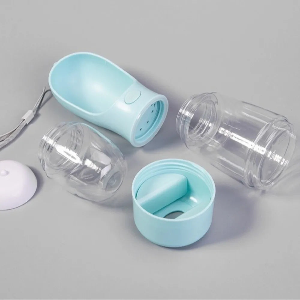 3-in-1 Portable Dog Water Bottle with Food & Poop Bag Holder