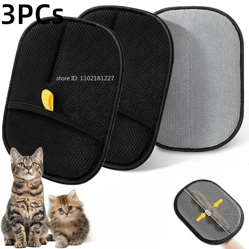 Dual-Sided Pet Grooming Glove for dogs and cats