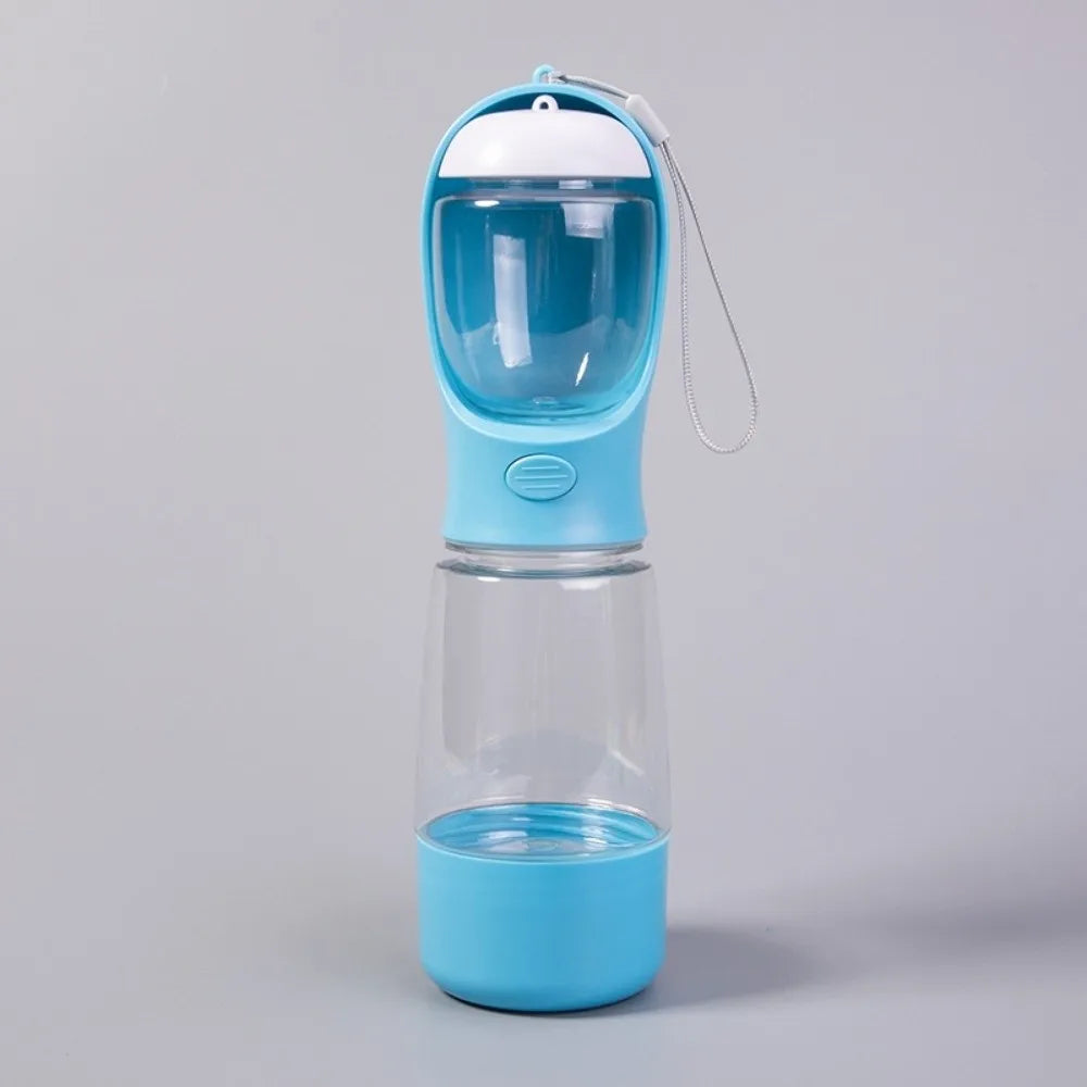 3-in-1 Portable Dog Water Bottle with Food & Poop Bag Holder