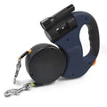 360° Dual Retractable Dog Leash – LED Flashlight & Waste Bag Dispenser