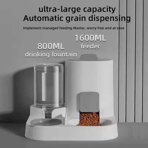2-in-1 Automatic Pet Food & Water Dispenser for Dogs & Cats