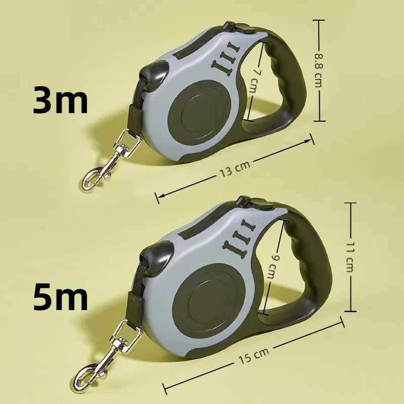 3M 5M Dog Leash for Small Medium Dogs Cats Automatic Retractable Lead Strong Nylon Pets Traction Rope 