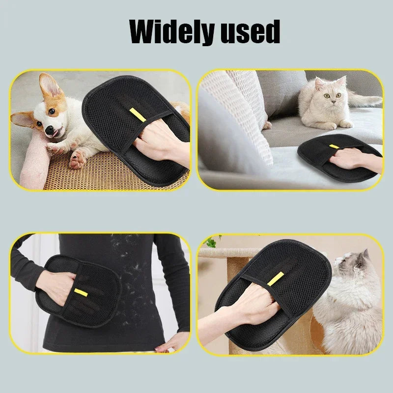 Dual-Sided Pet Grooming Glove for dogs and cats