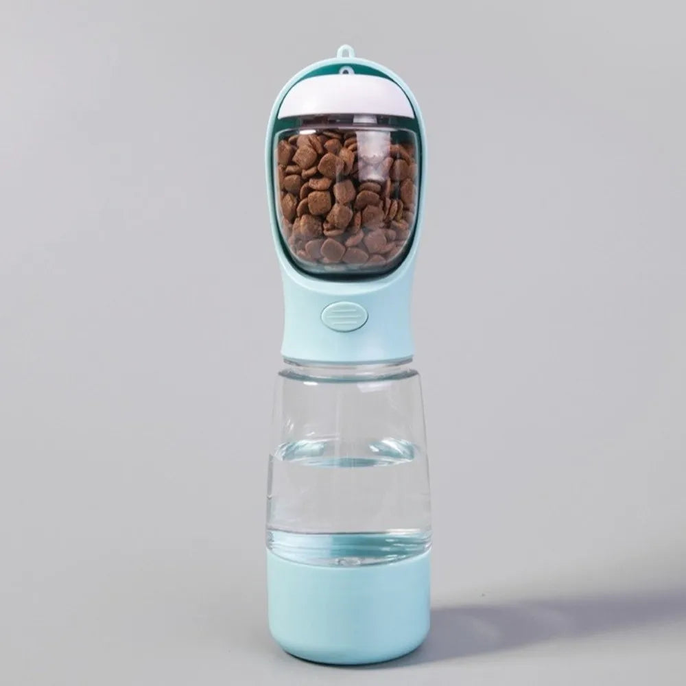 3-in-1 Portable Dog Water Bottle with Food & Poop Bag Holder