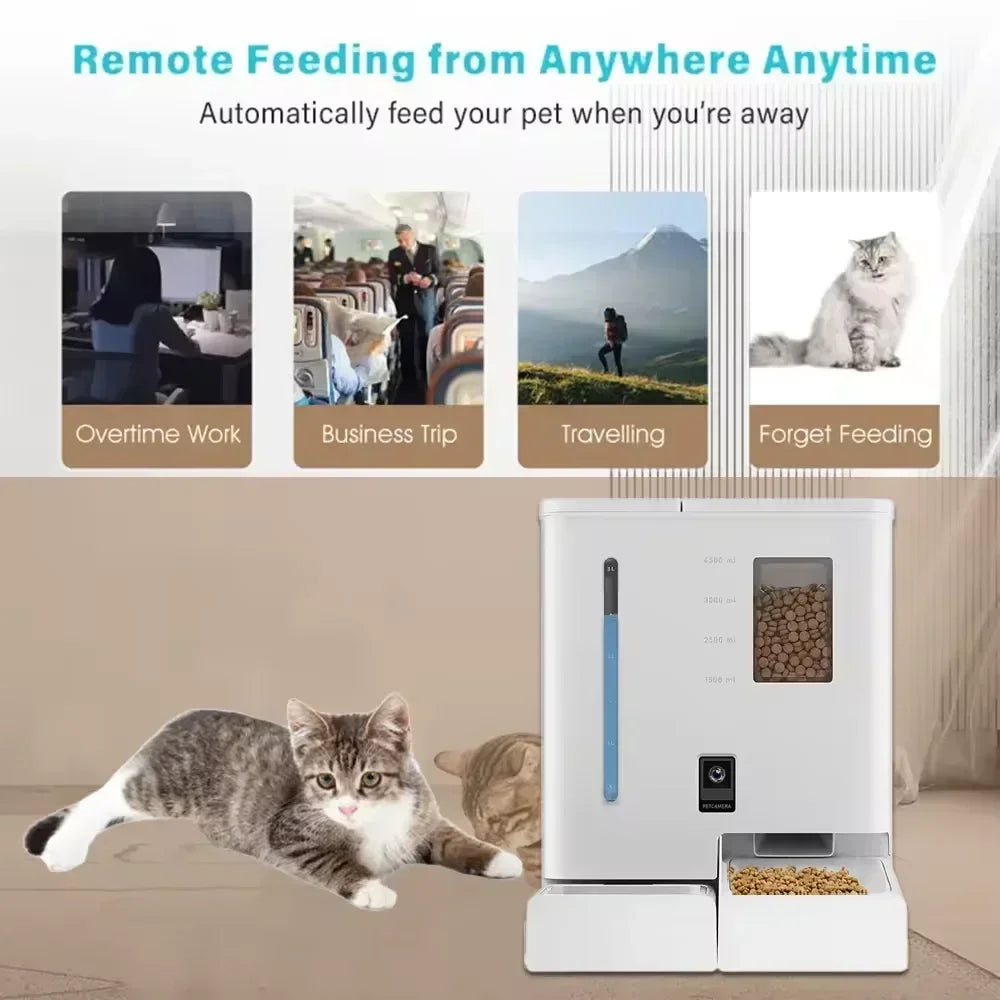 Automatic Pet Feeder and Water fountain  2 in 1 with smart camera