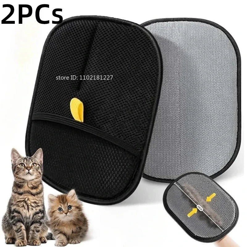Dual-Sided Pet Grooming Glove for dogs and cats