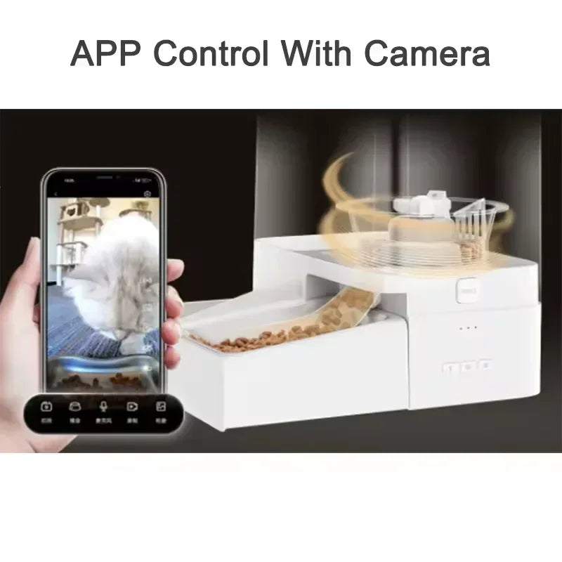 Automatic Pet Feeder and Water fountain  2 in 1 with smart camera