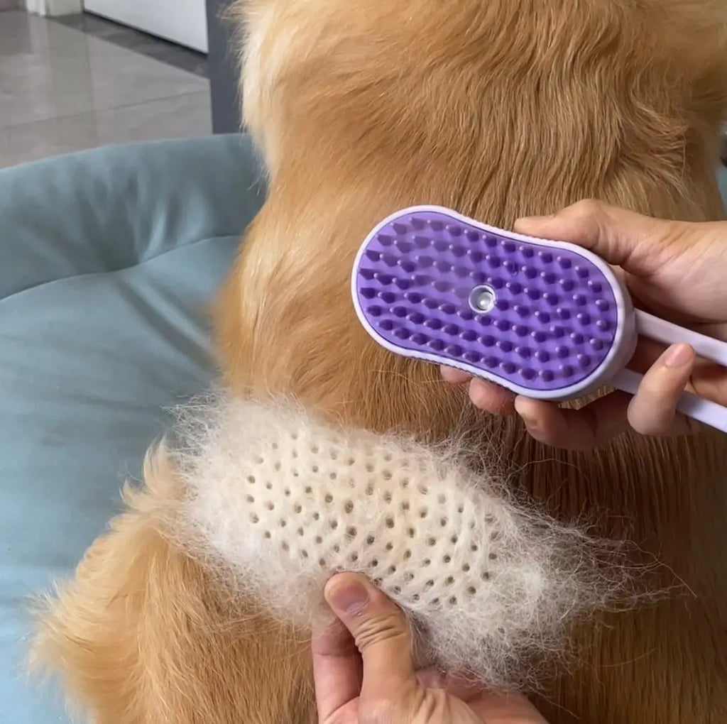 Pet Spray Grooming Brush – Anti-Flying Hair & Massage Comb