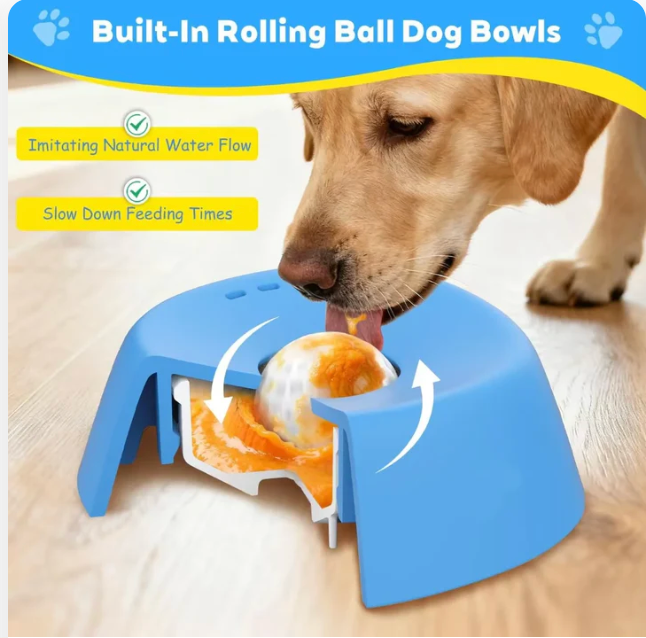 Anti-Choking Slow Feeder Dog Bowl Non-Slip 3/4 Cup - Lick Toy for Liquid Treats Bone Broth Yogurt