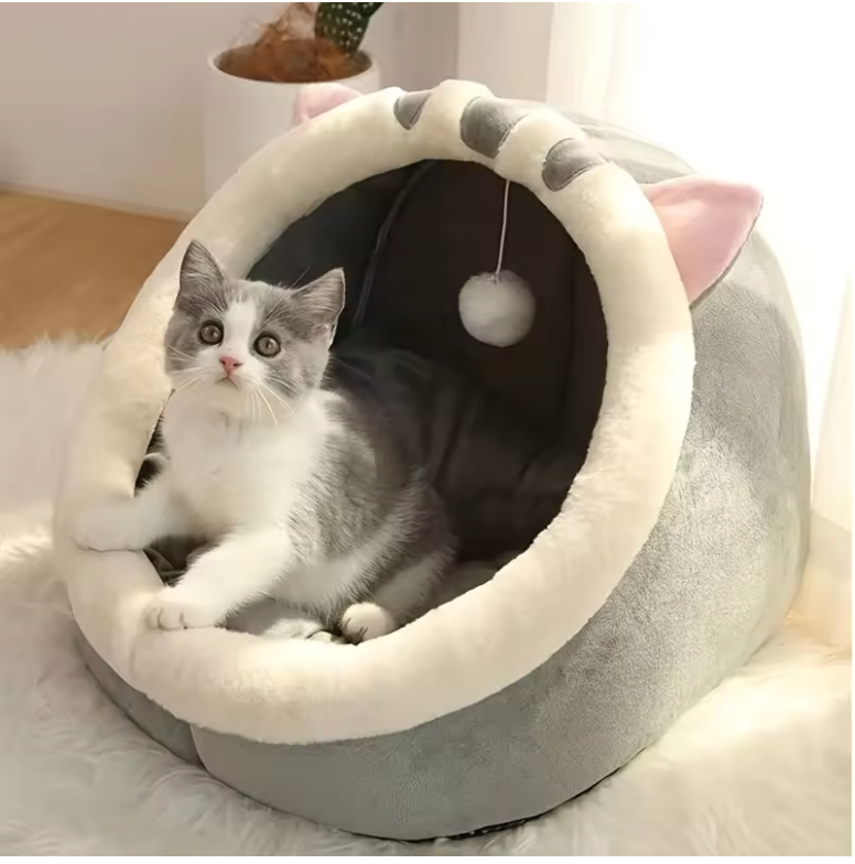 Deep Sleep Cat Bed Cartoon Pet Bed Foldable Removable Washable Pet Sleeping Bed for Small Dog Mat Bag Cave Cats Bed
