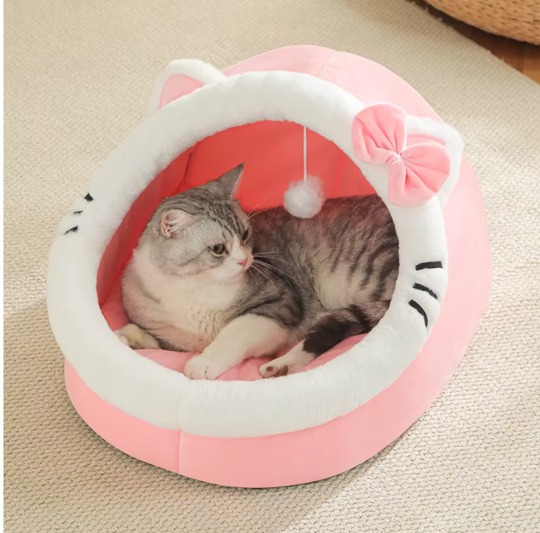 Deep Sleep Cat Bed Cartoon Pet Bed Foldable Removable Washable Pet Sleeping Bed for Small Dog Mat Bag Cave Cats Bed