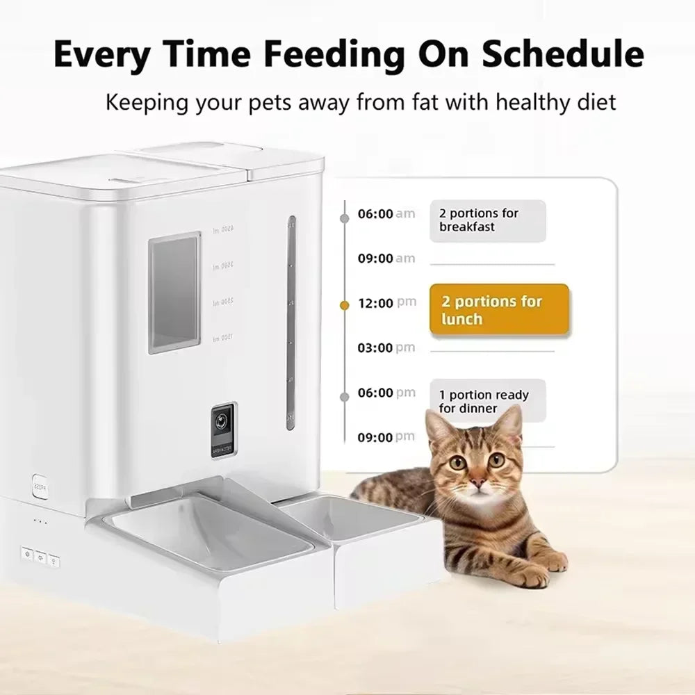 Automatic Pet Feeder and Water fountain  2 in 1 with smart camera