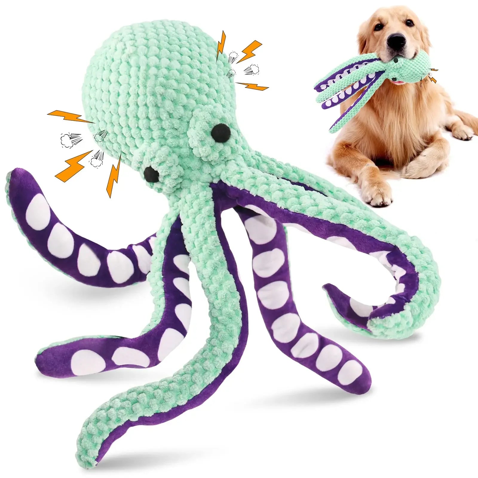 Octopus Plush Squeaky Chew Toy – Interactive Pet Toy