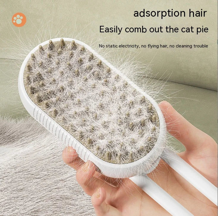 Pet Spray Grooming Brush – Anti-Flying Hair & Massage Comb