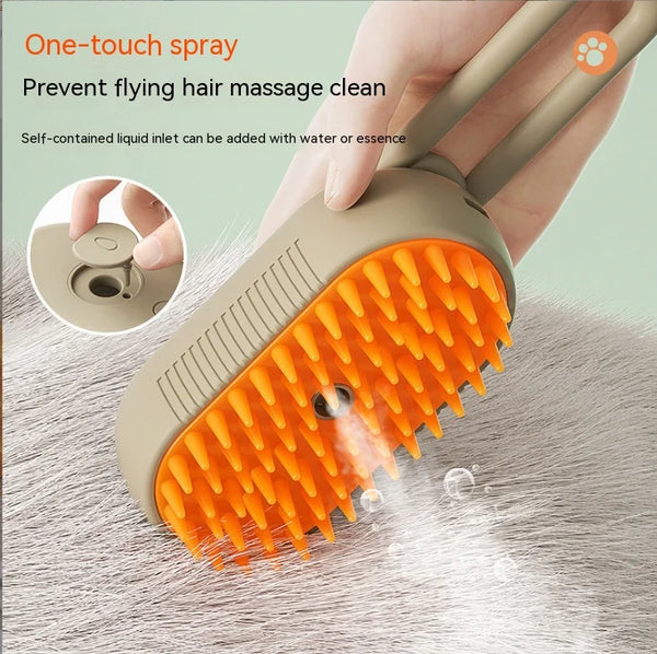Pet Spray Grooming Brush – Anti-Flying Hair & Massage Comb