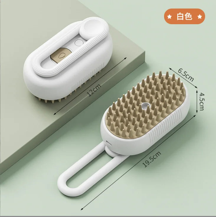 Pet Spray Grooming Brush – Anti-Flying Hair & Massage Comb
