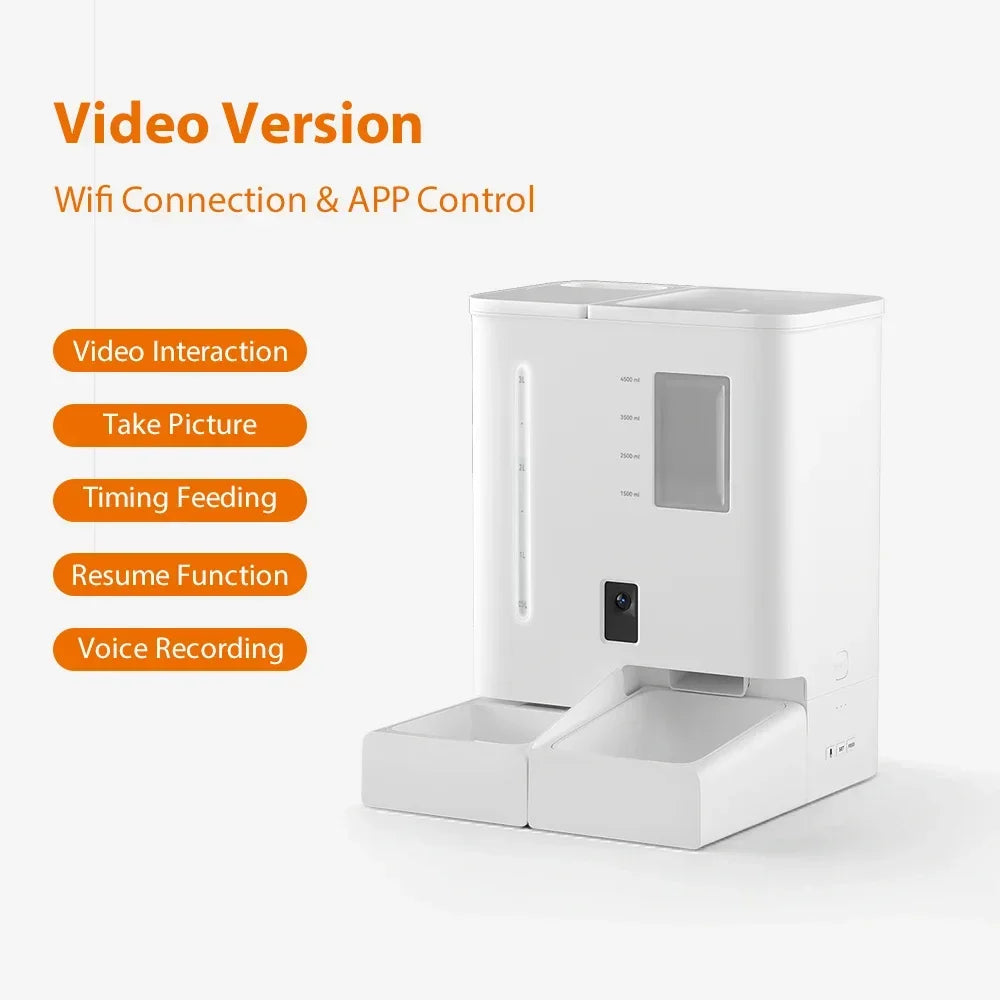 Automatic Pet Feeder and Water fountain  2 in 1 with smart camera